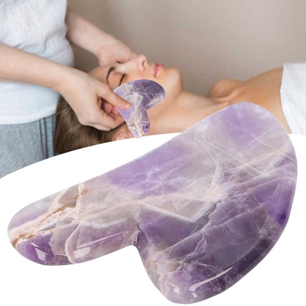 Skrapningsplatta Skrapmassager Hjärtformad Bräda för Ansikte Axlar Ben Mage Rygg(Ametist )