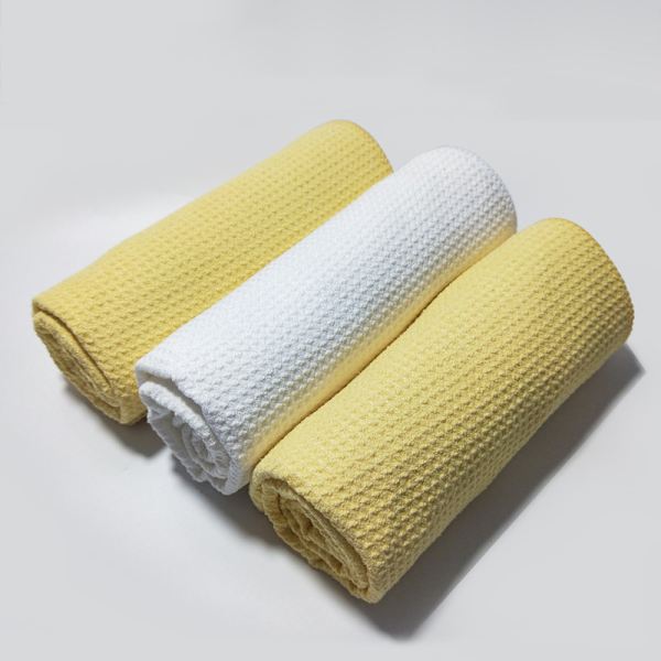 Glass Wipe Honeycomb Microfiber Ananas Bil Håndkle for Bilvask Super Absorberende - 15.7x23.6\" Hvit (2-Pakning)