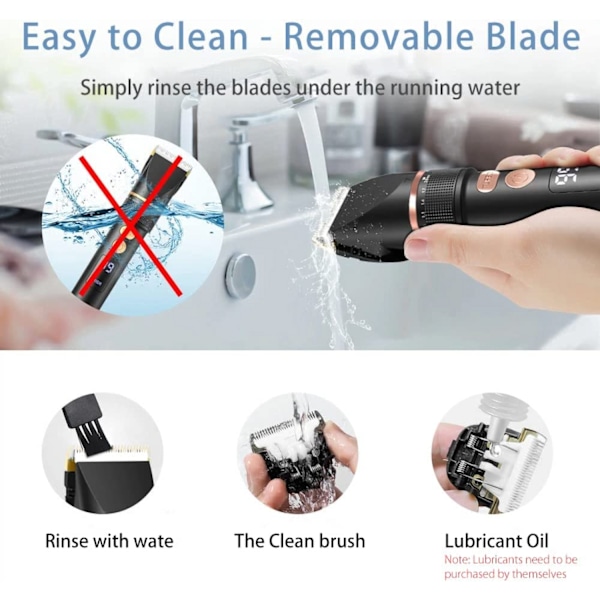 Professionella hårklippare, Trimmer Kit för män - Sladdlös Barber Clipper Barn Hårklippningssats med