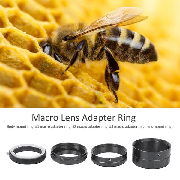 Metal Sort Professionel Nærbillede Linse Ring Makrofotografi Forlængeradapterrør til Nikon Spejlløst Kamera