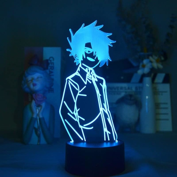 3D Illusion LED Nattljus Manga The Promised Neverland Ray Figure Anime 3D-lampa för hemrumsinredning Barn Barn Nattlampa Julklapp