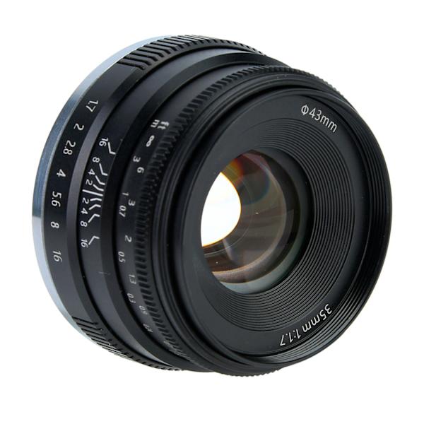 35mm F1.7 Manuell fokus Prime Fixed Mirrorless-kamerobjektiv (för Cannon EF-M Mount Black)