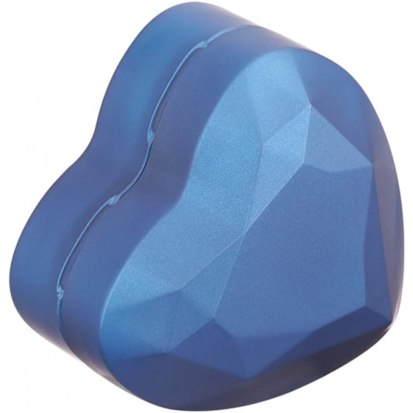 Hjärtformad LED-ring presentförpackning med sammetsinredning - Elegant smyckeskrin för bröllop, förlovning, frieri, födelsedag & årsdag blue