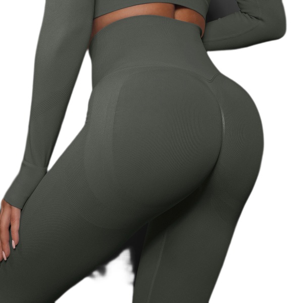 Butt Lifting Workout Leggings för kvinnor, Scrunch Butt Gym Seamless Booty Tight (L)