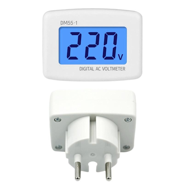 AC-mätare rund kontakt DM55-1 110V-220V digital AC LCD digital display voltmeter