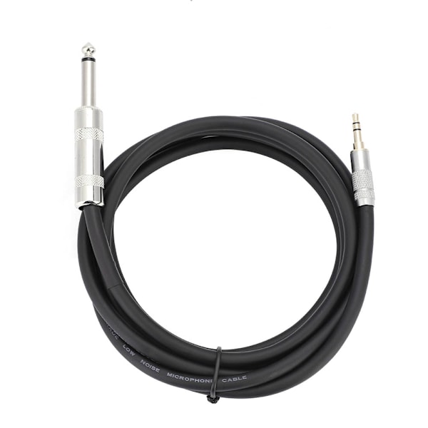 2m 6,35 mm til 3,5 mm adapter lydkabel til mikrofonforstærker guitar (6,35 mm lige hoved)