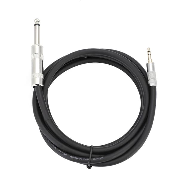 2m 6,35 mm till 3,5 mm adapter ljudkabel för mikrofonförstärkare gitarr (6,35 mm rak huvud)