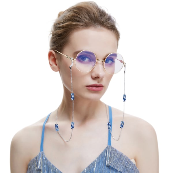 7st kedja för glasögon, glasögonhållare halsband, glasögonbandslina, flerfärgad solglasögonrem för kvinnor