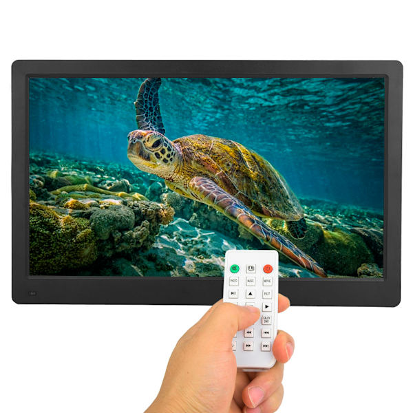 17 tums IPS-skärm digital fotoram LED elektroniskt album med fjärrkontroll (svart USA)