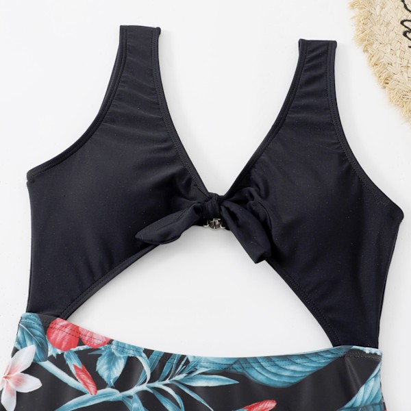 Dame One Piece badedragt sexet sort trim badedragt, L