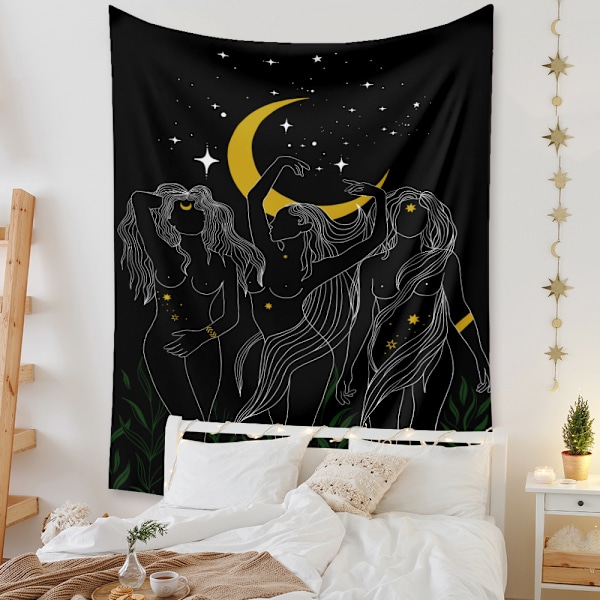 Wekity Boho-tyylinen seinävaate, esteettinen taide, kodin taustakangas, sisustuslahja, seinävaate olohuoneeseen ja makuuhuoneeseen (520-8, 29 x 38 tuumaa)