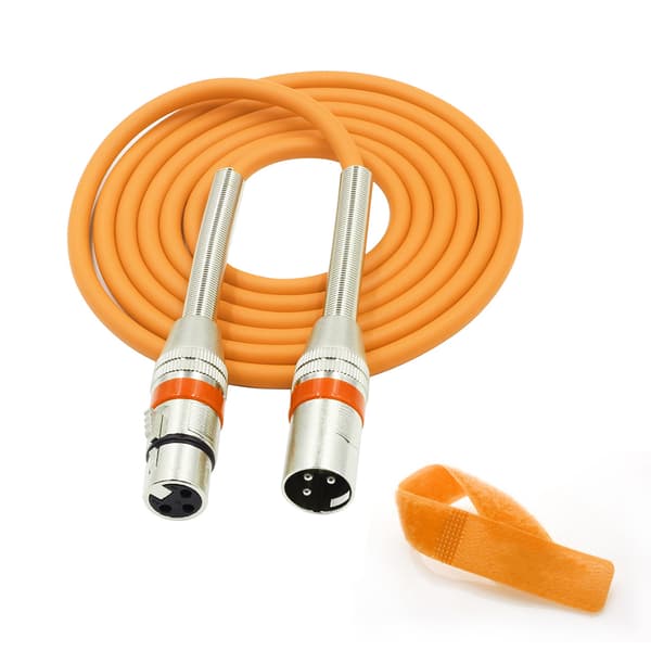 3-polet XLR han til hun stikforbindelse mikrofon lydforlængerkabel ledning (orange, 1m)
