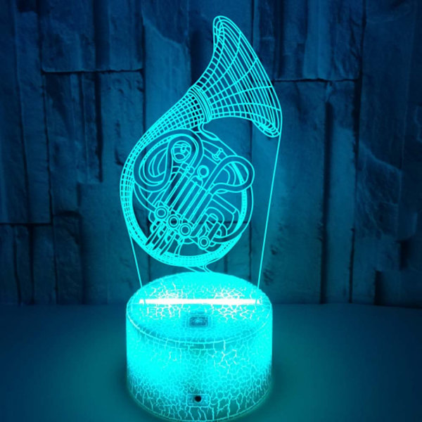 JUSTUP 3D-lampa Illusion Nattljus Dimbar 16 Färgförändrande Smart Touch Saxofon Bordslampa Dekoration för Musikälskare (Stil 18)