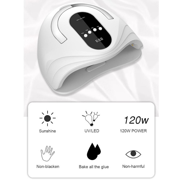 120W Bärbar LED-nagellampa Gelnagellack Torktumlare Snabbtorkande Nagelkonstmaskin