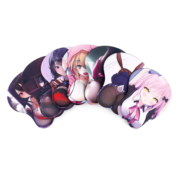 Cute Soft Sexy Cartoon Girl 3D Big Breast Boobs Silicone Wrist Rest Support Mouse Pad Mat Gaming Mousepad