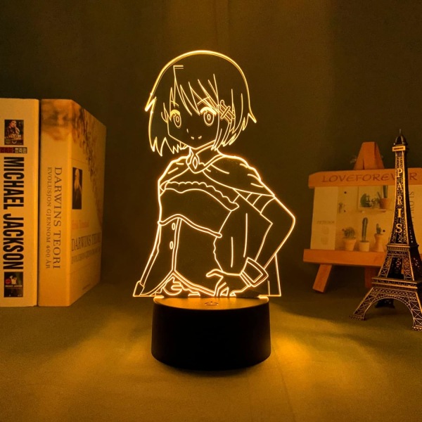 WJ Sayaka Miki Manga LED-nattlampa för barnrumsdekoration födelsedagspresent 7 färger skiftande lampa Anime 3D optisk illusion nattlampor PXJD