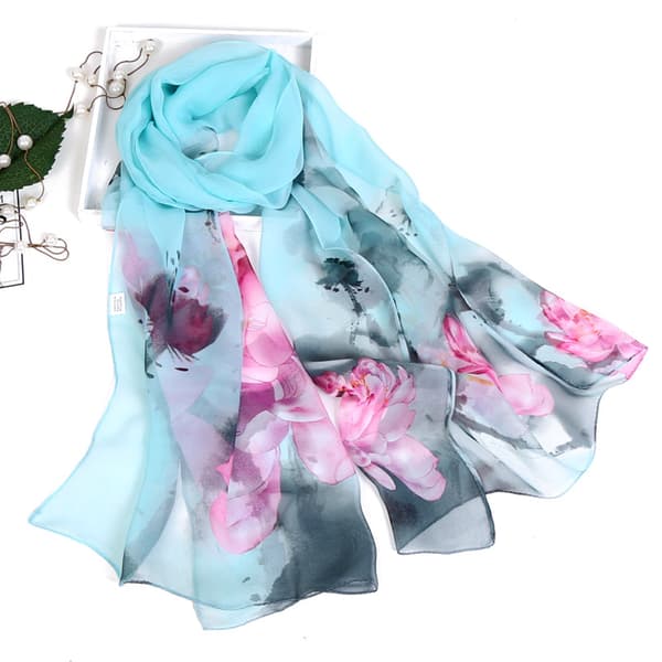 Lätta modehalsdukar för kvinnor, tryckta blommönster, sjal, wraps, W24
