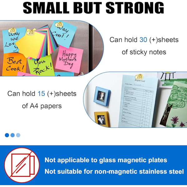 LOVIMAG Kultaiset Jääkaappimagneetti, 16 kpl Jääkaapin Magneetit Pienet Neodyymi Magneetit Valkotaululle, Vahvat Metalliset Push Pin Magneetit Magn