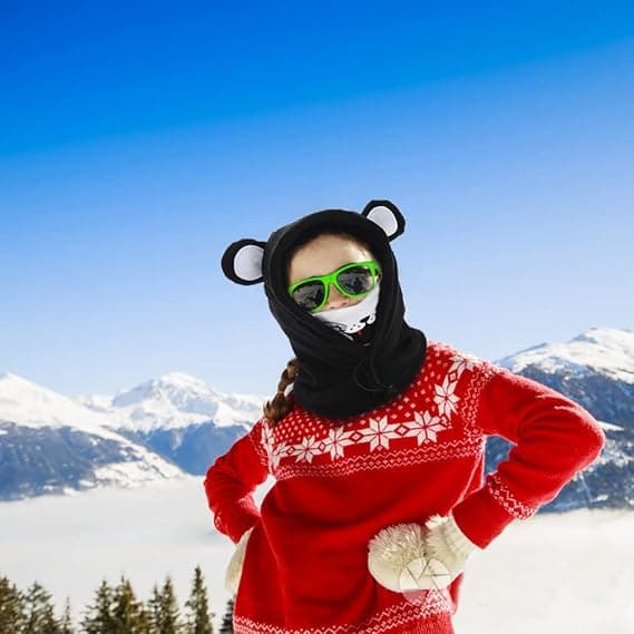 Barnens vintervarma ridhatt Balaclavahatt Pulloverhatt Tjockad polarfleece kall hatt