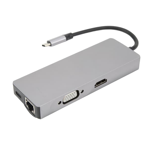 8 i 1 Type C til VGA HD Multimedia Interface Hub Adapter PD Hurtigopladning USB3.0 Hub