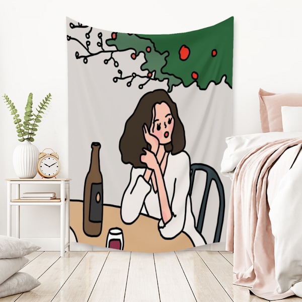 Wekity Girl Couple Pieni Raikas Seinävaate Esteettinen Taide Koti Tausta Kangas Koriste Lahja (LY026, 39 X 59 tuumaa)