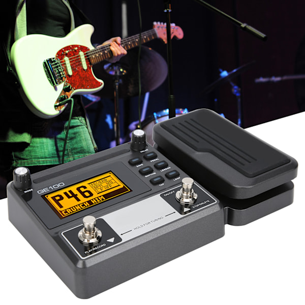 Gitar MultiEffects Pedal med 180 s Loop Recording Touch High Light LCD Display