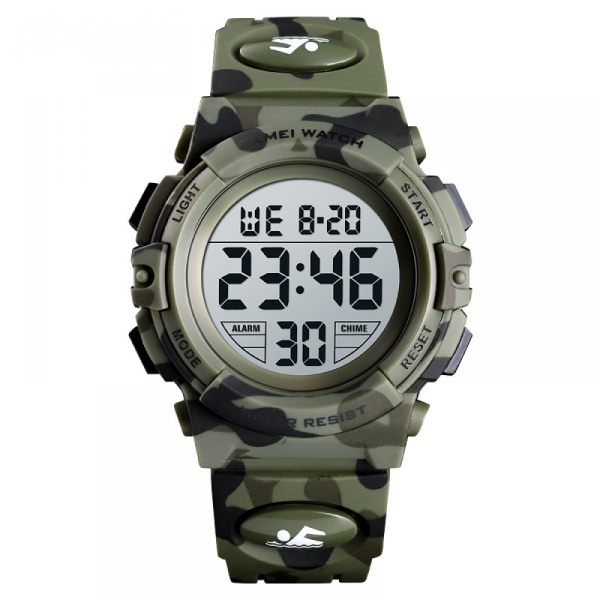 Army green Kids Watch,Boys Watch for 6-15 Year Digital Sport Outdoor Multifunctional Chronograph LED 50 M Waterproo Watch for Children with Silicone