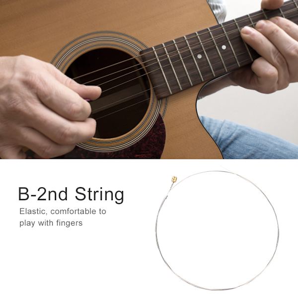 B-2nd 0,015'' Fosforbronze-omviklet stålkerne akustisk guitar enkeltstreng