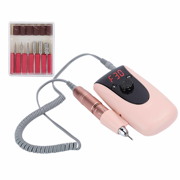Elektrisk nagelfil, bärbar professionell nagelkonstborr, manikyr- och pedikyrverktyg, EU-kontakt