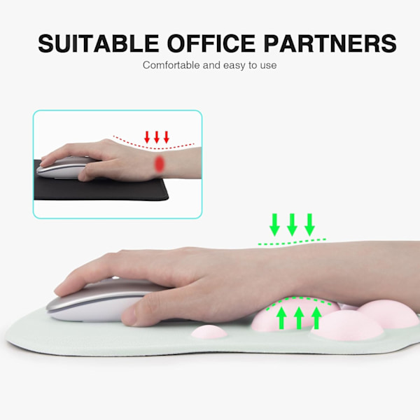 Ergonomisk Musematte med Håndleddstøtte Gel Musematte med Håndleddstøtte, Komfortabel Datamusmatte for Bærbar PC, med Sklisikker Gummi