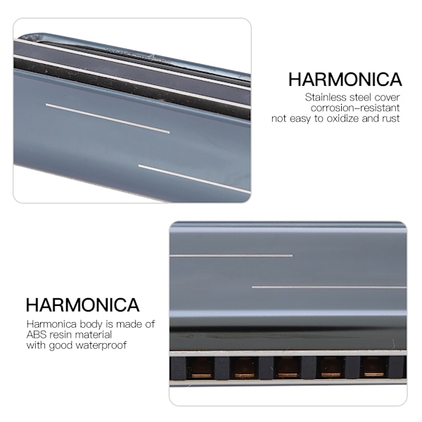 10‑Hul Harmonika Blues B Nøgle Harpe Vind Musikinstrument Begynderøvelse KS‑10BHBlack