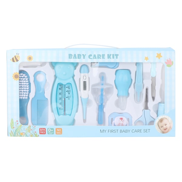13 stk. Baby Health Care Grooming Kit Negleklipper Termometer Tandbørste Næseaspirator Sæt