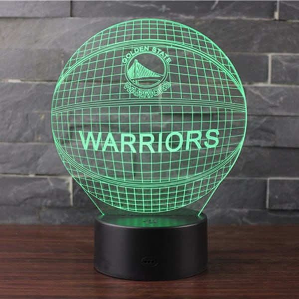 3D Illusions nattlys LED skrivebordslampe 7 farger berøringslampe kunstskulptur lys bursdagsgave til barn soverom dekor (NBA Warrio