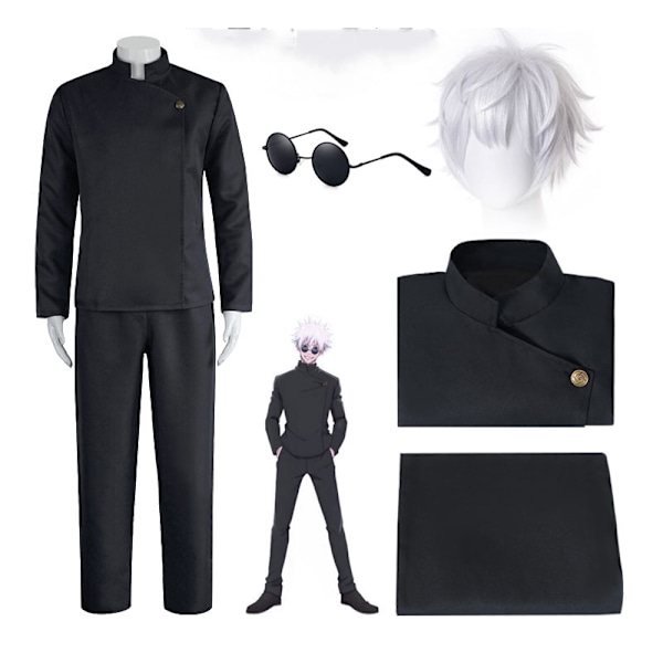 Anime Cosplay -asu Kimono-kaapu Geto Suguru Cosplay -asu Uniformu Halloween Anime -asu peruukilla XL