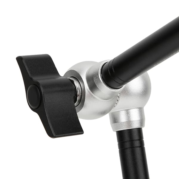 Sort magisk arm i aluminiumslegering, universel beslagmonteringstilbehør til burmonitor, mikrofon, fyldlys