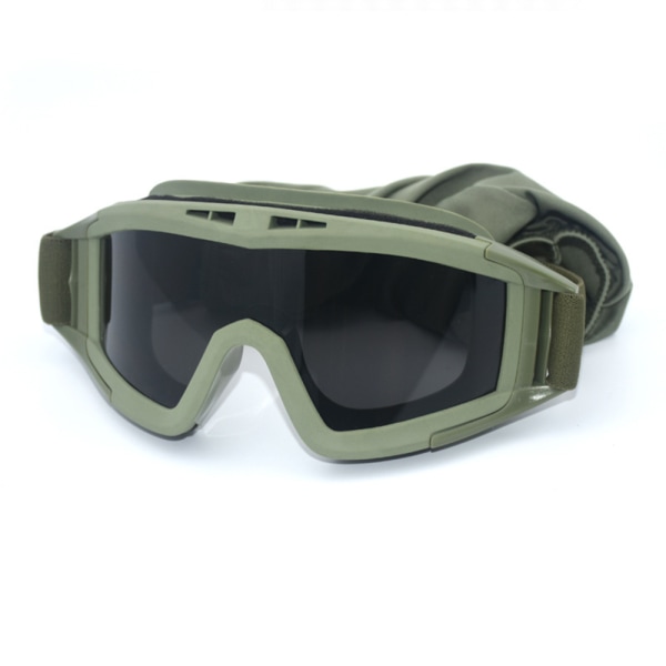 Motorcykelbriller, Sand- og Støvsikre, Motorcykel Off-Road Cykelbriller, Off-Road Racing Briller, 3 Par Linser - Grøn