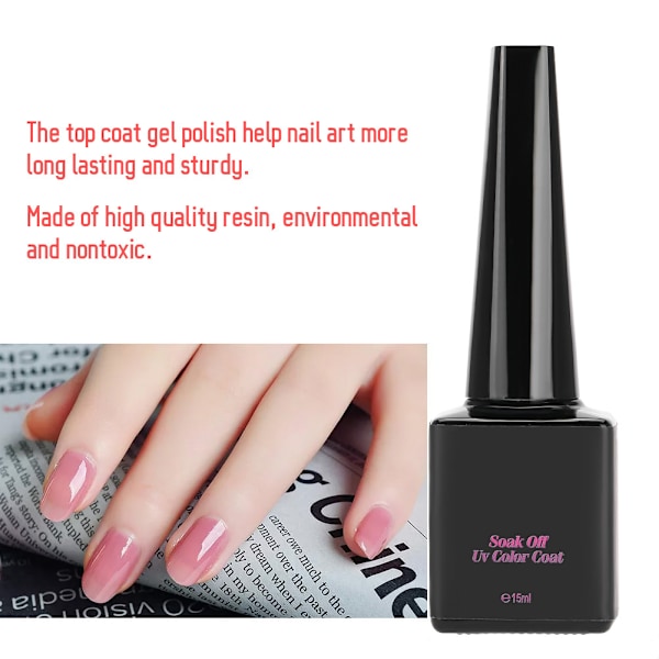 15ml Resin UV-nagelgel Basgel Topplack Nagelkonst Långvarigt Poleringsverktyg Basgel