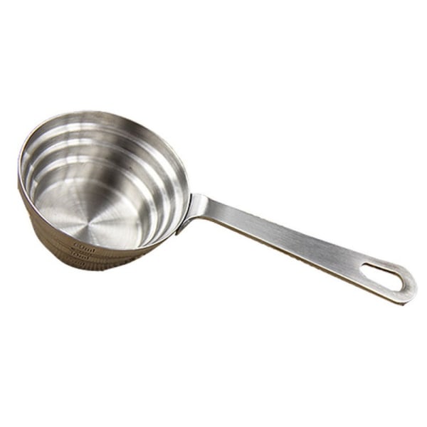 Rostfritt stål mätkopp med handtag, graderad 15/30/45/60ml rostfritt stål mätkopp, dedikerad till kök bakning mätning
