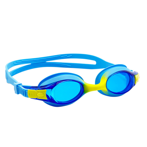 2-pack simglasögon för barn, flickor, pojkar i åldern 3-14 år, anti-dimma 100 % UV-skydd med resväska (ljusblå och gul)
