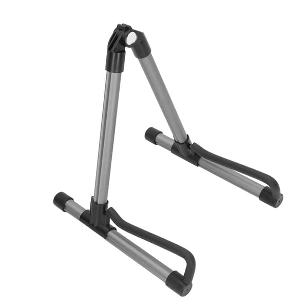 Sammenleggbart gitarstativ Justerbart metall sammenleggbart instrumentstativ for strengeinstrumenter Grå
