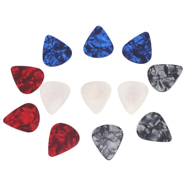 HEMA 12 st plektrum för gitarr 0,3 mm 0,96 mm 1,2 mm 1,5 mm Tillbehör till musikinstrument