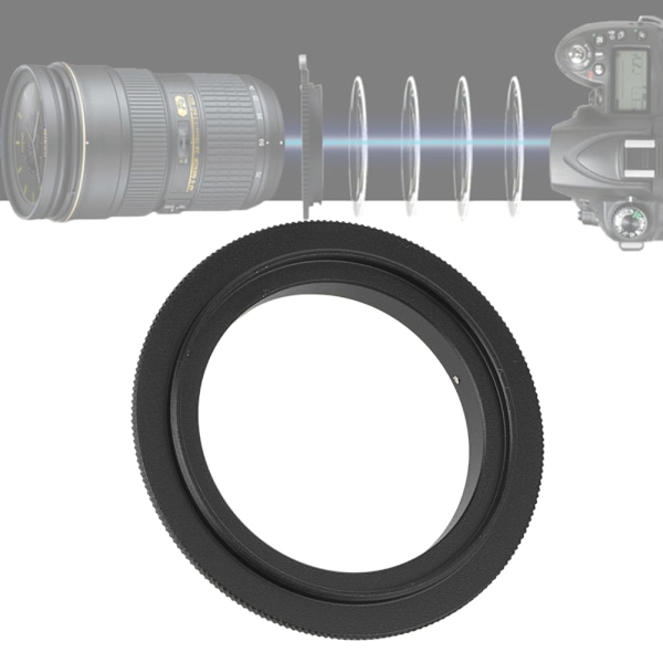 Metall Linsutrustning Makro Omvänd Adapter Ring för Nikon AF Mount SLR Kamera (55mm)