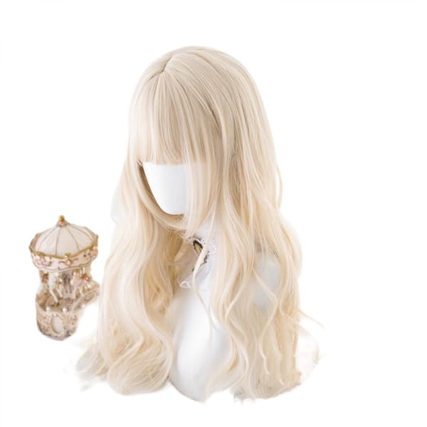 Lång lockig hårändar kostym cosplay peruk
