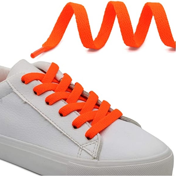 2 par platta skosnören, lämpliga för skateboard- och sportskor, 55,12 tum (orange)