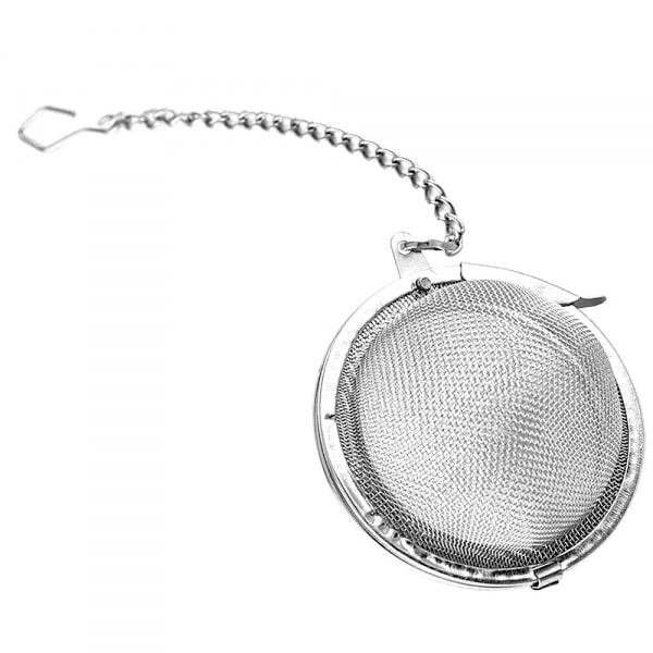 Te-sil med fint nett, 304 rustfritt stål te-sil te-infuser te-filter og te-brygger med utvidet kjede krok