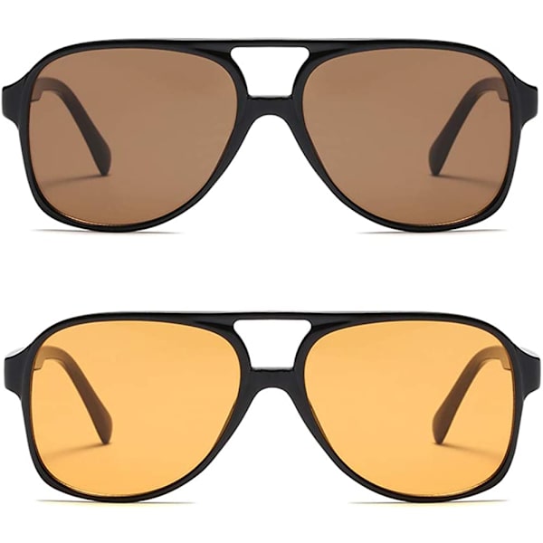 Vintage Retro 70-luvun Aurinkolasit Naisille ja Miehille Klassiset Suuret Neliömäiset Aviator-Kehykset UV400 Sarvikehyksiset Lasit