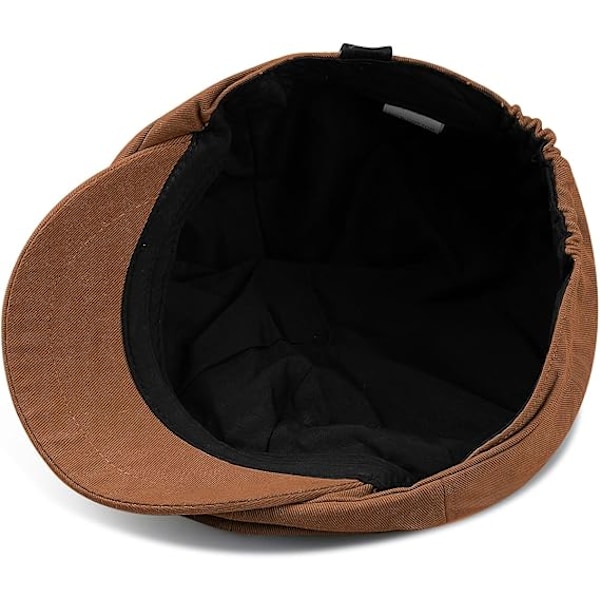 Croogo Herr 8-delad Newsboy Flat Cap Bomulls Newsboy Gatsby Ivy Cap Cabbie Driving Hat Åttkantig Golf Beret Hat Scally Hats