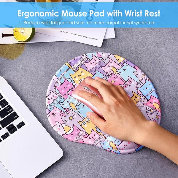 Ergonomisk Musematte med Håndleddstøtte, Søt Musematte med Håndleddstøtte, Komfortabel Musematte for Hjemmekontor, Spill og Arbeid med Datamaskin
