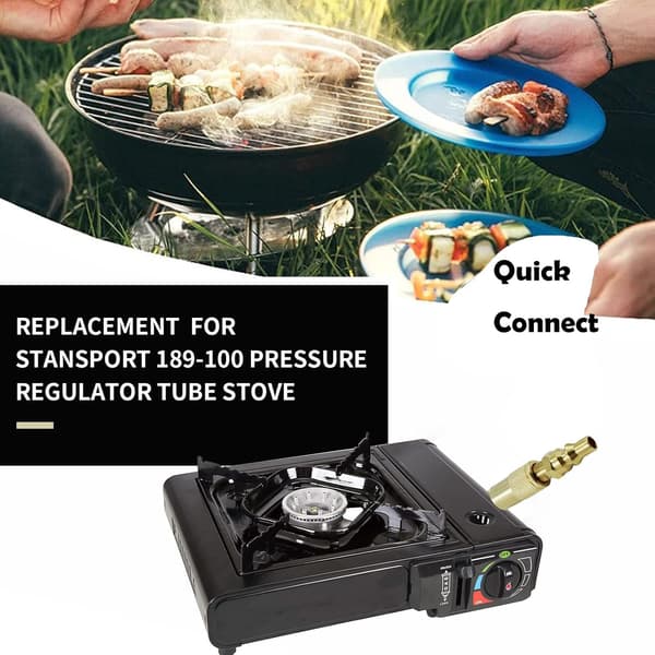 1/4\" Quick Disconnect Propanadapter til Campingovne & Bærbare Grills - Universal Gasfitting med Quick Connect Ventil, Sort