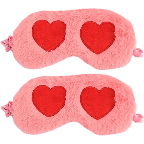 Night Eyeshade 2 stk. Sød Sovemaske Sød Natbind for Øjnene Øjenmaske Piger Sovemaske Sovende Maske Ansigtsmaske Hjerteformet Ispose Sl